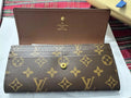 Authentic Louis Vuitton LV Monogram Brown Coated Canvas Sarah Long Wallet – Luxury Designer Women’s Organizer | Free 3–5 Day USA Shipping