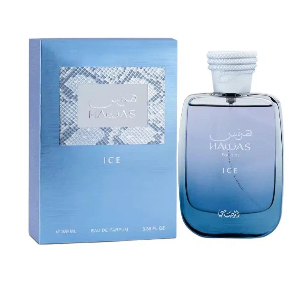 Rasasi Hawas Ice For Him Eau De Parfum 100ML Men’s Fresh Cool Perfume | Free USA 3-Day Delivery